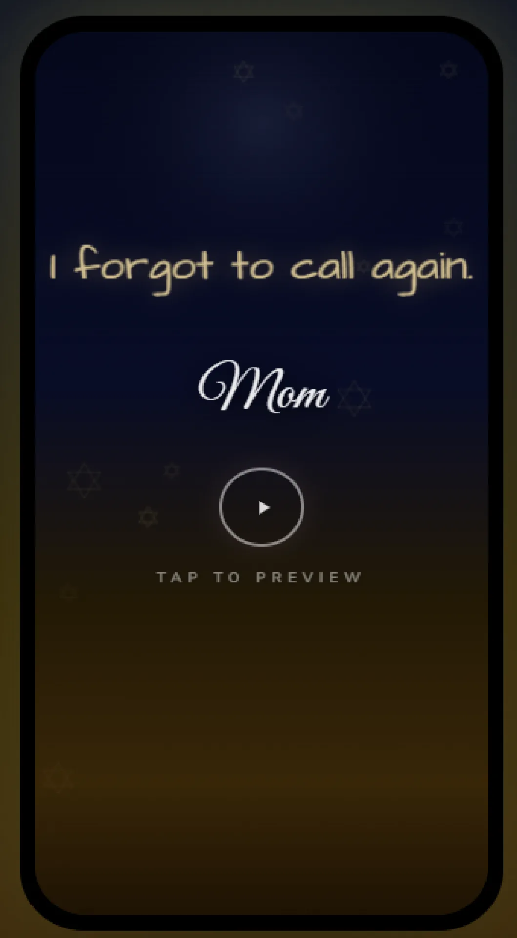 So Guilty Mother's Day card — I forgot to call again